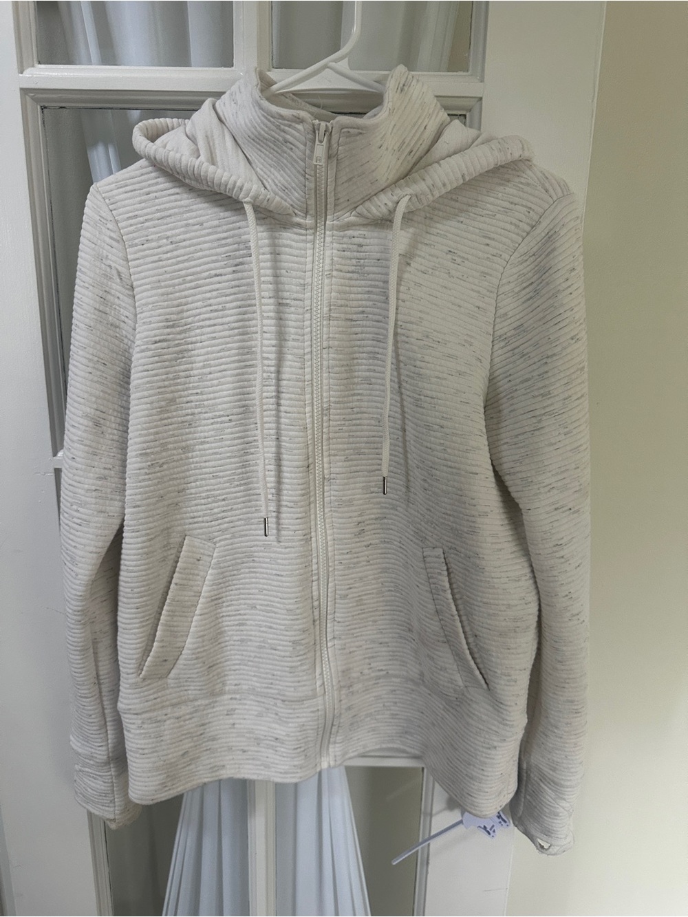 Active Life Zip Up Hoodie Heather White Small Excellent Condition Small